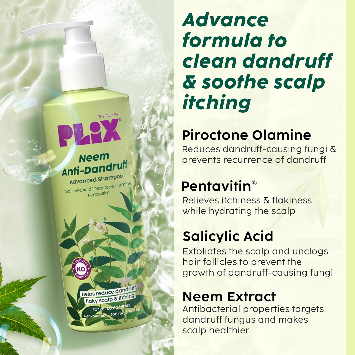 Neem Anti-Dandruff Advanced Shampoo for Reduced Dandruff & Itchiness