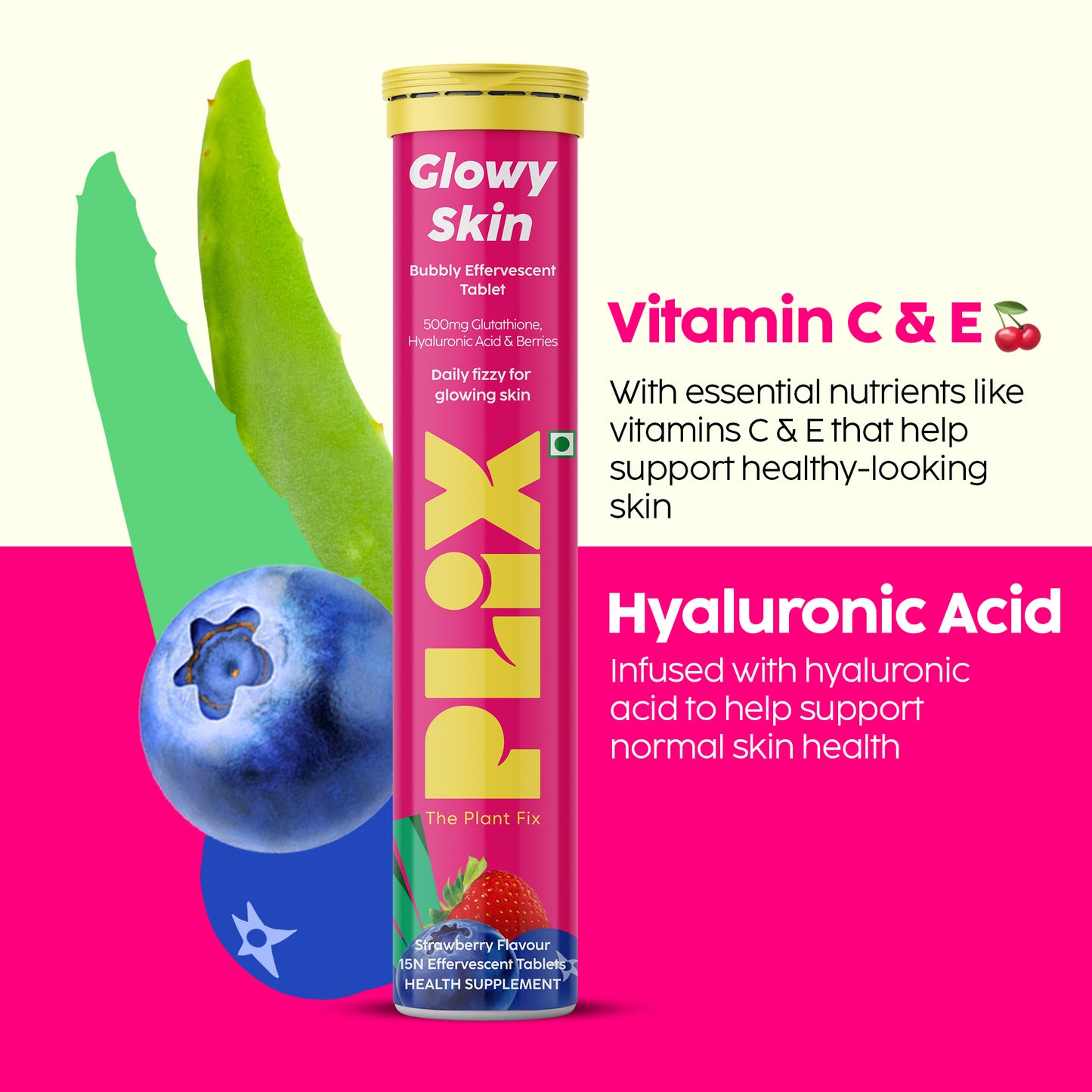 Glowy Skin Effervescent with 500mg Glutathione